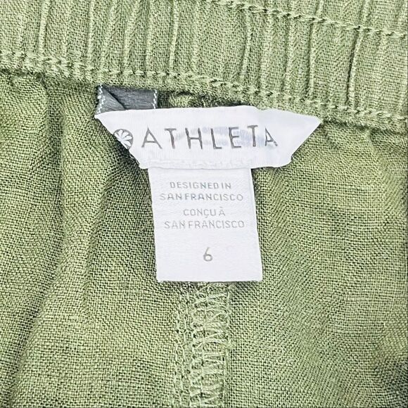 NWOT Athleta Voyager 100% Linen Skirt Essential Cargo Pocket Green, Size 6 - Picture 9 of 10
